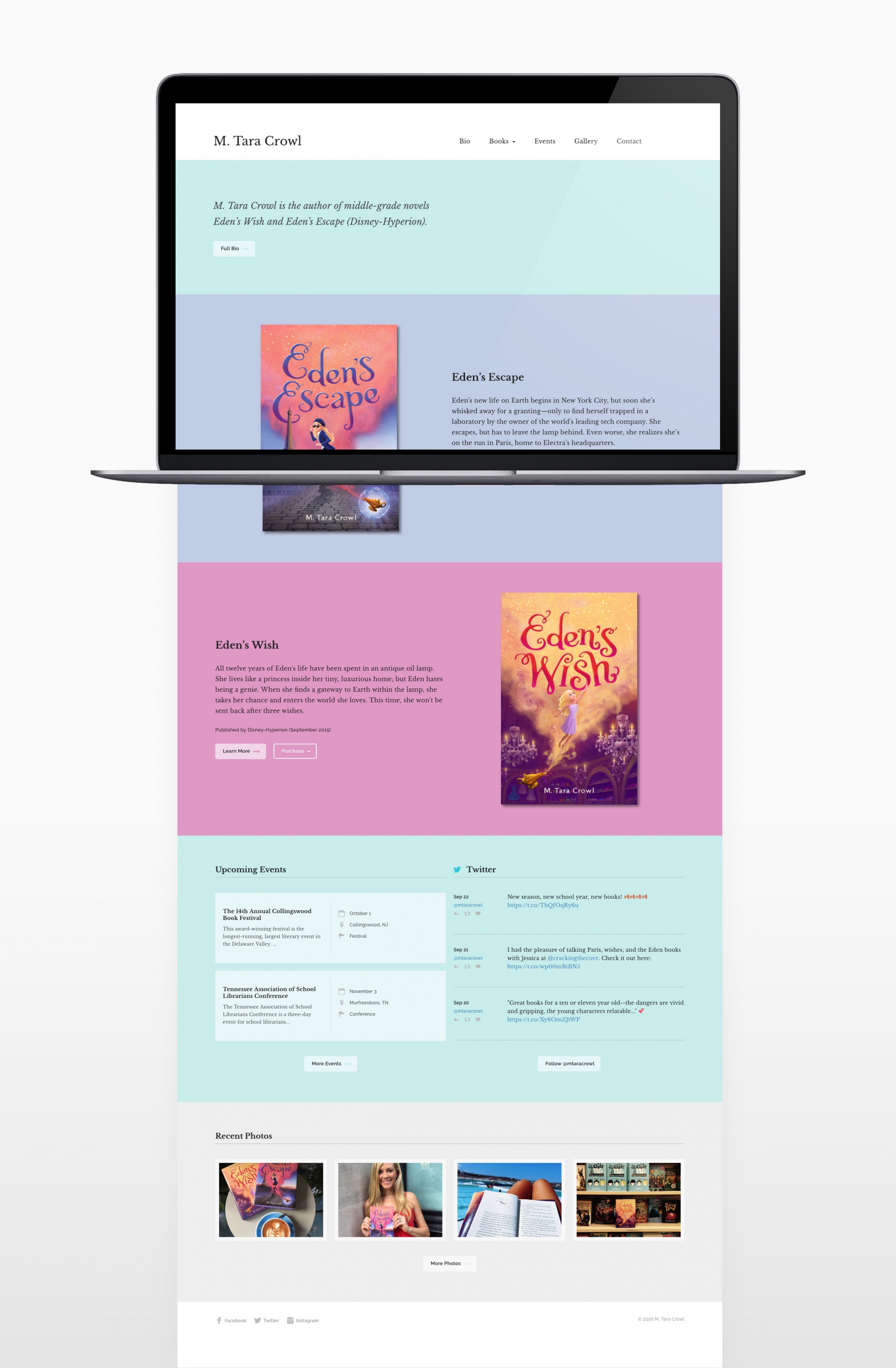 M. Tara Crowl responsive web design by Ryan Paonessa